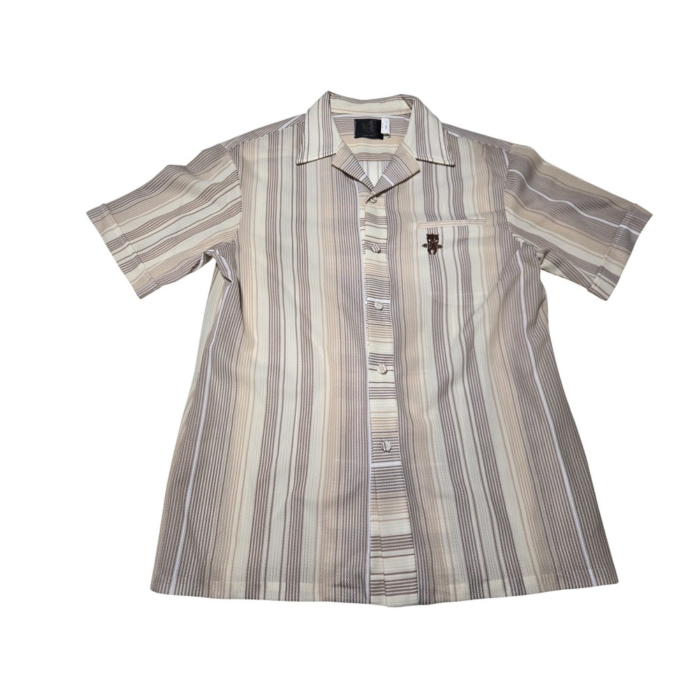 Vintage Liberty‎ House Hawaii Striped Button Down Shirt Tan Men Medium